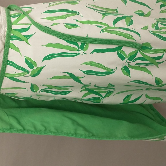 Vintage Chili Peppers Wrap Skirt Fun Print 70s 80s Cotton Midi Bright Green - Picture 5 of 8